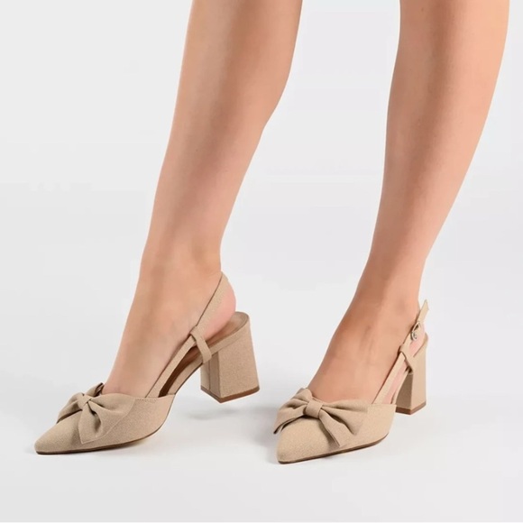 Journee Collection Tailynn Pump Slingback Block Heel Shoes Size 9 WD Wide NIB - Picture 6 of 12